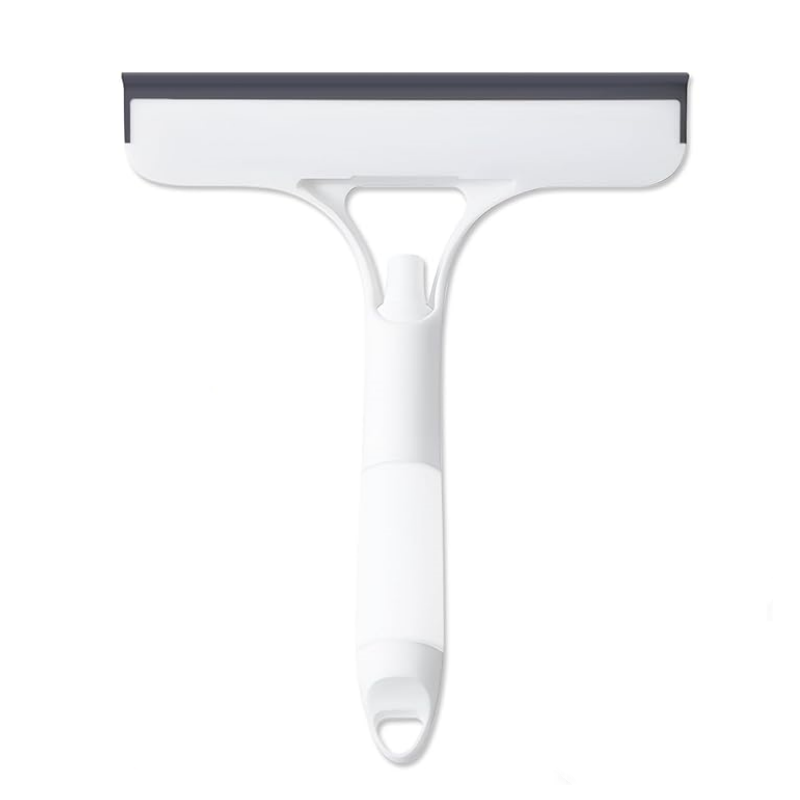 New 3-in-1 Window Squeegee Cleaner with Built-in Spray Bottle & Brush - Refillable for Shower Glass, Mirrors, Car Windows - All-Purpose Streak-Free Cleaning Tool