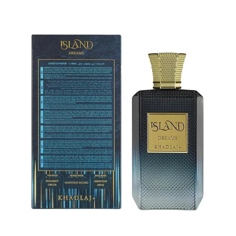 Khadlaj Island Dreams for Unisex Extrait de Parfum Spray, 3.4 Ounce-XDX